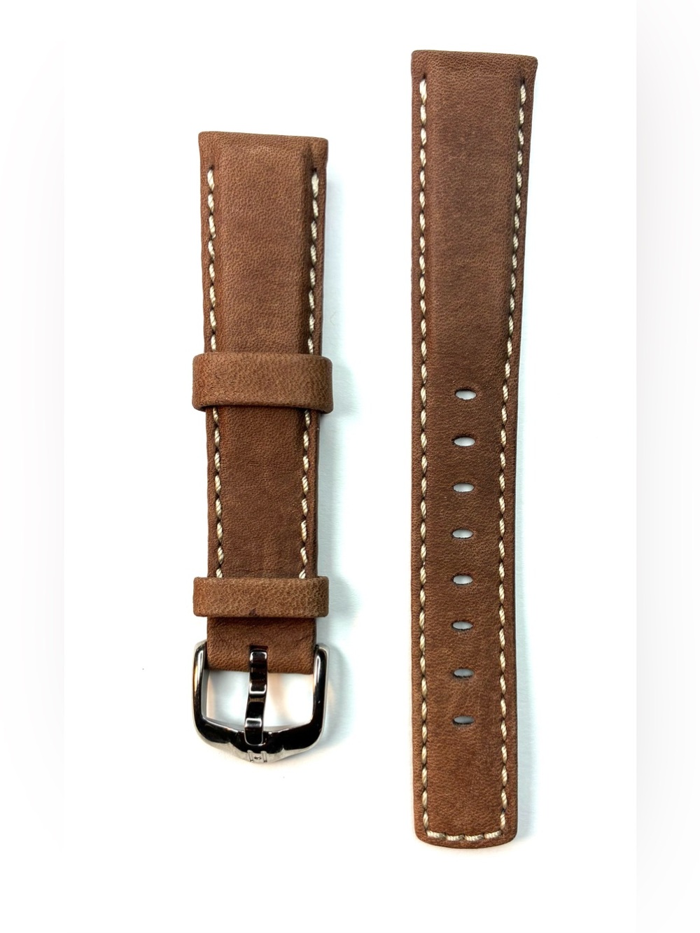 NWT Hirsch Mariner 18mm Water-Resistant Brown Leather Watch Strap